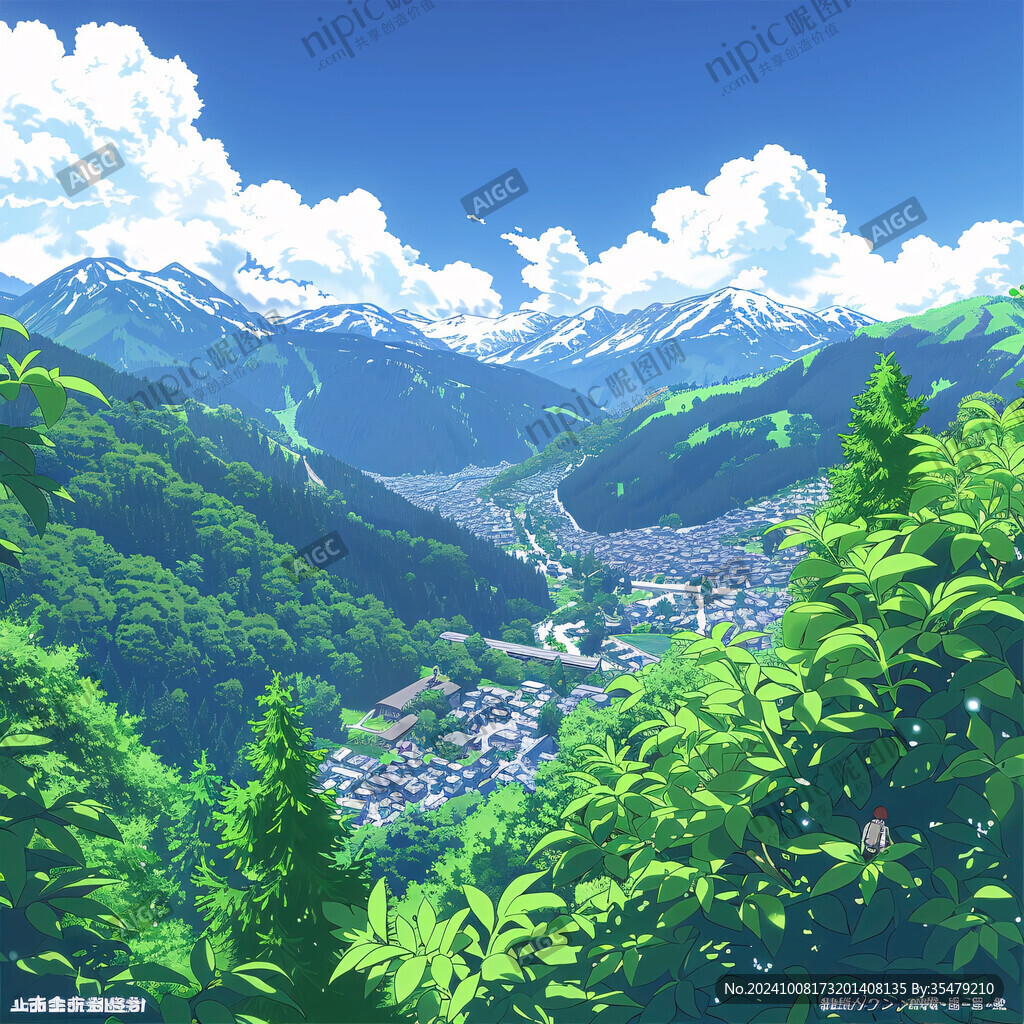山顶小镇 如画风景