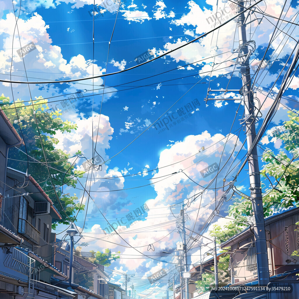 夏日青空下的街景
