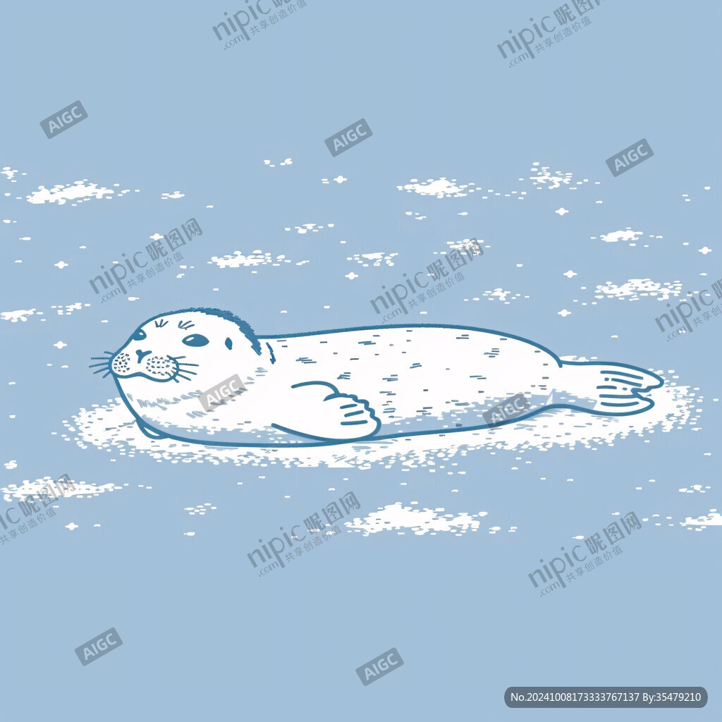 海面上的小海豹