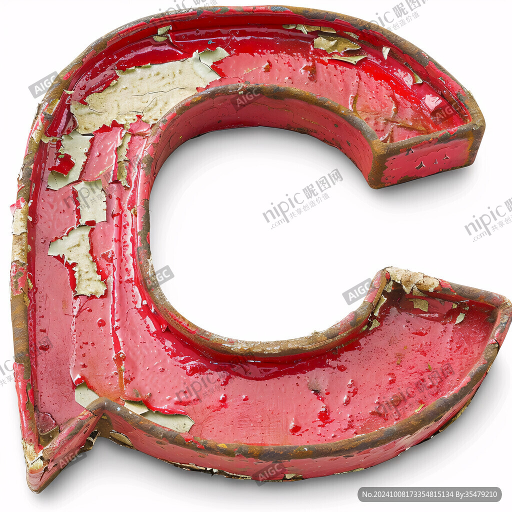 复古红色字母C
