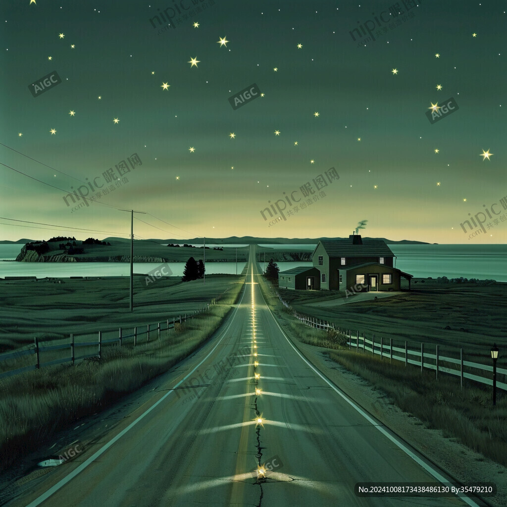 夜色下的乡村公路
