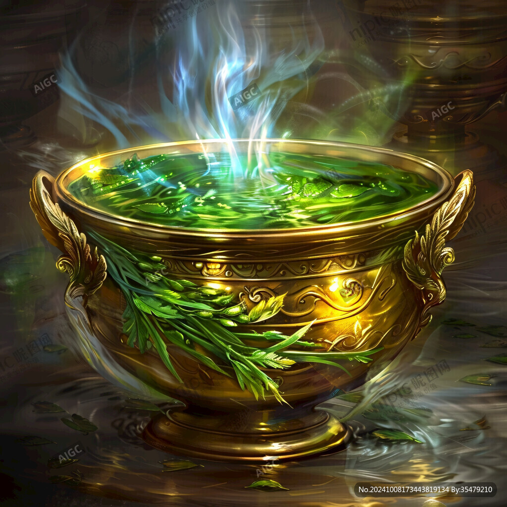 神秘的绿色药剂