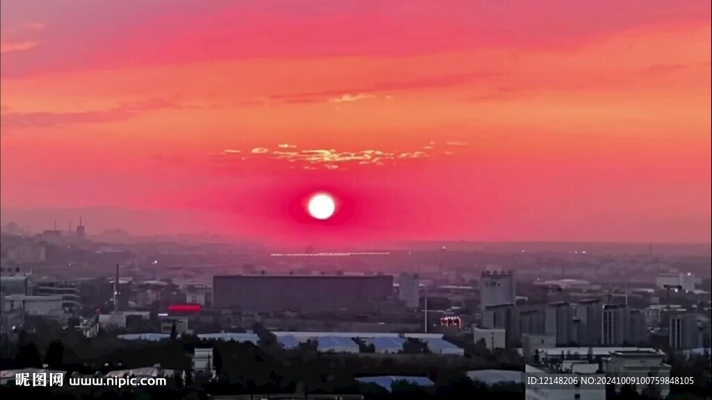 城市夕阳朝阳