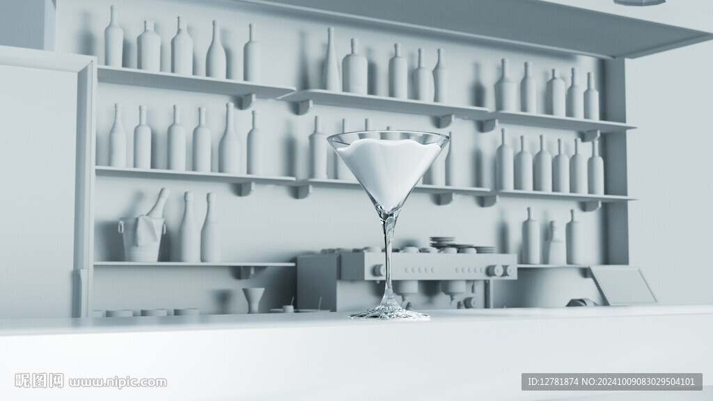 C4D鸡尾酒杯变形动画源文件