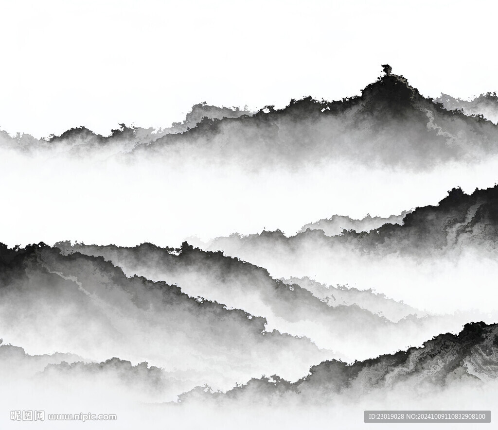 新中式屏风山水画