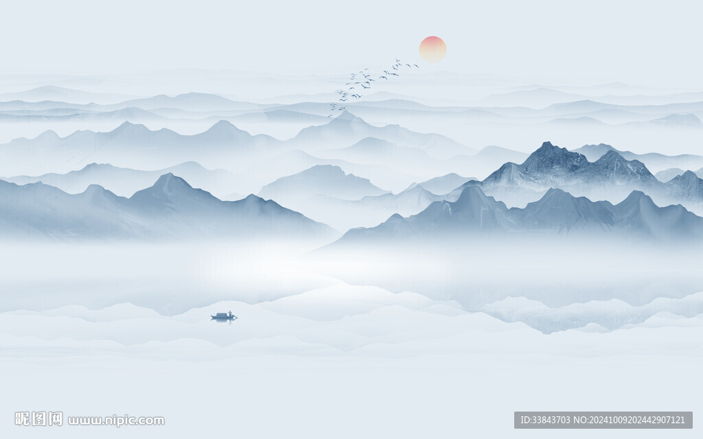 意境水墨山水画