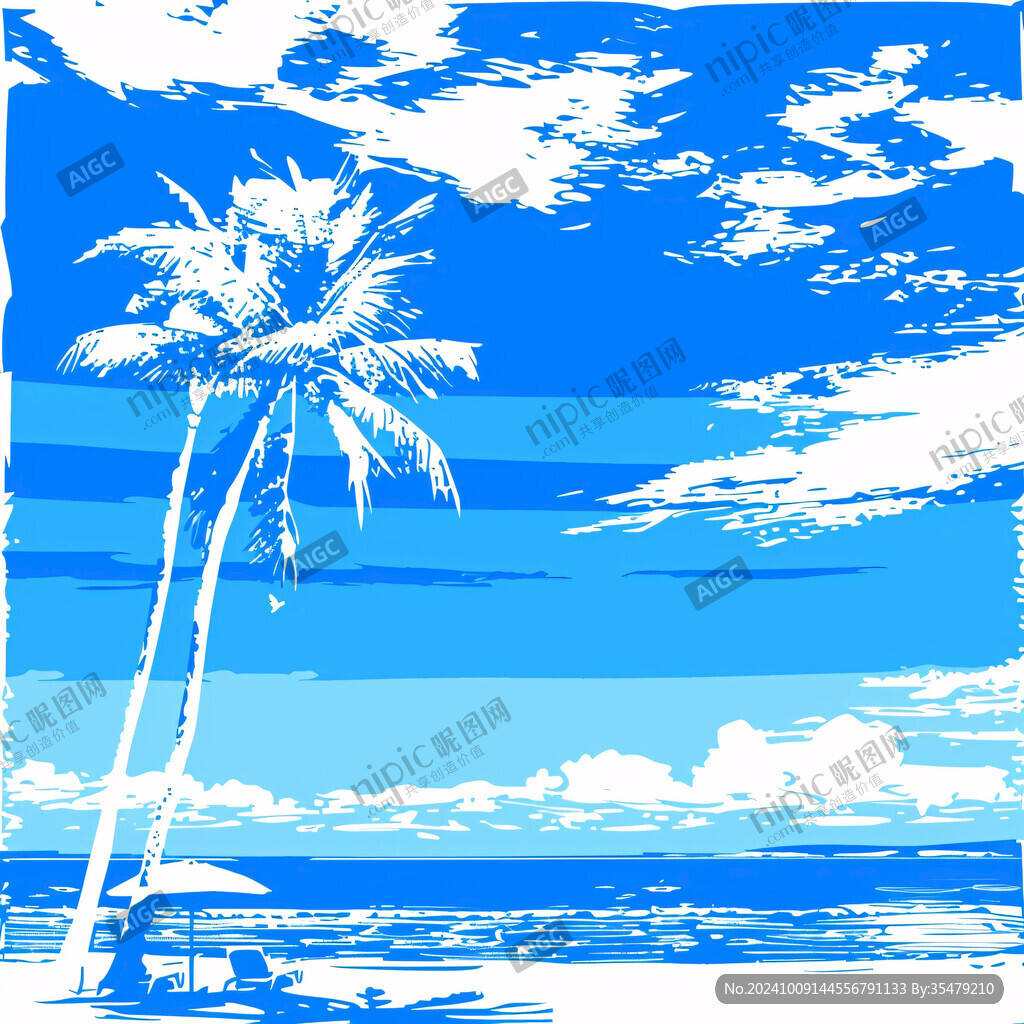 蓝天椰树海滩梦