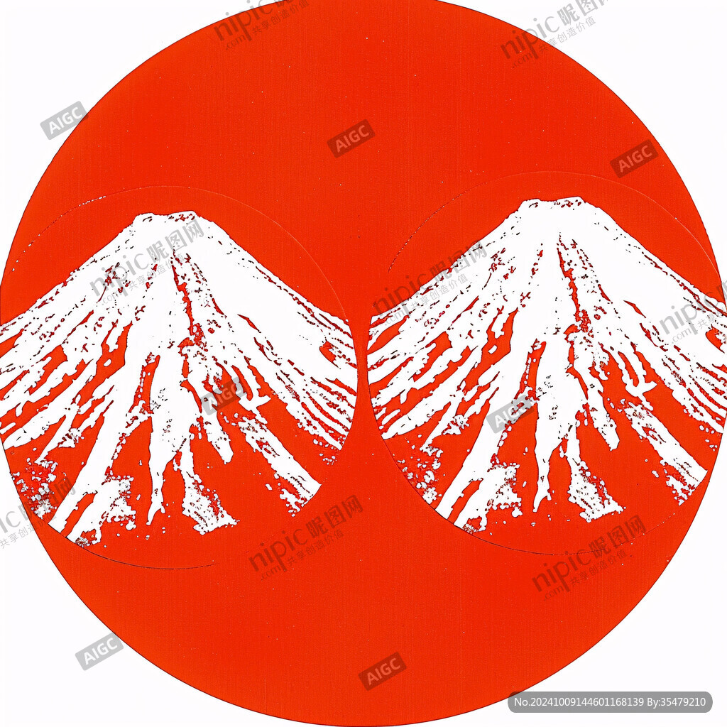 富士山 红日映照