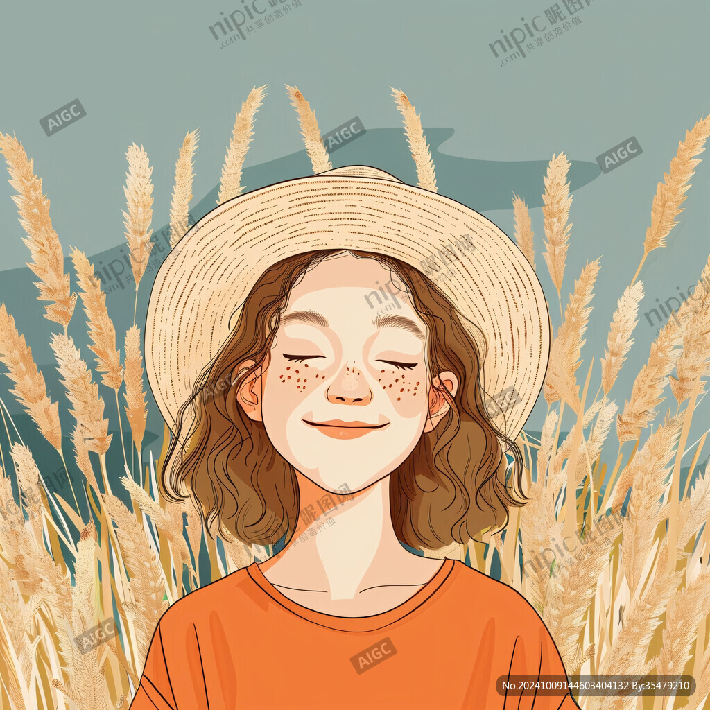 麦田里的女孩 温柔的笑容