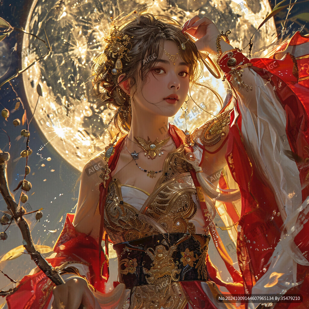 月光倾泻 绝美仙女
