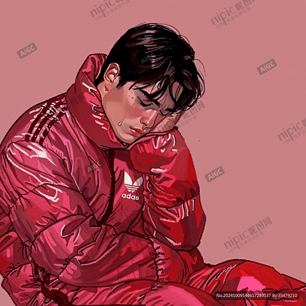 粉色羽绒服的忧郁