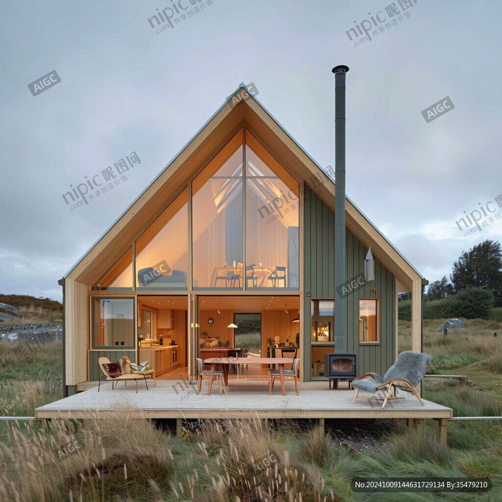 海边三角屋 简约自然美