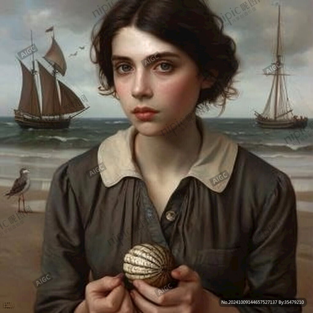 海边少女的沉思