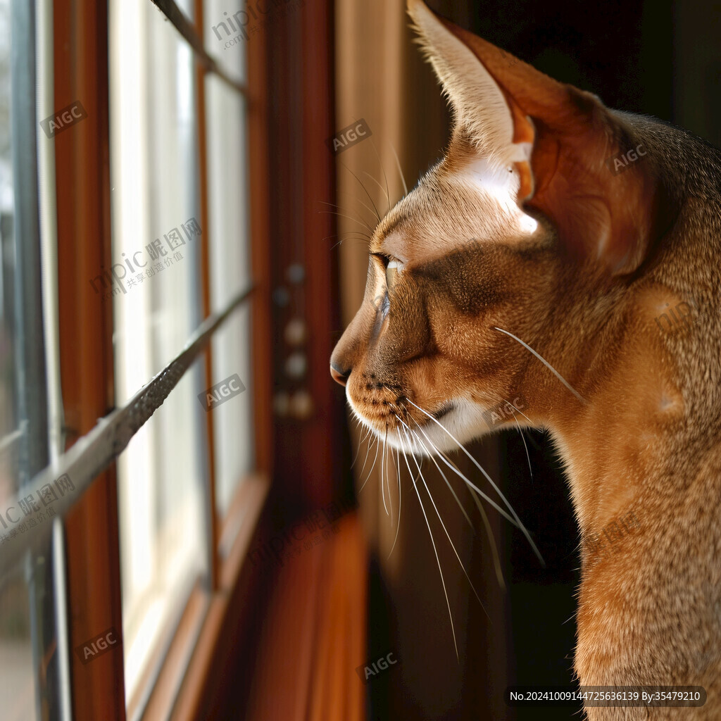 猫咪凝望窗外的世界