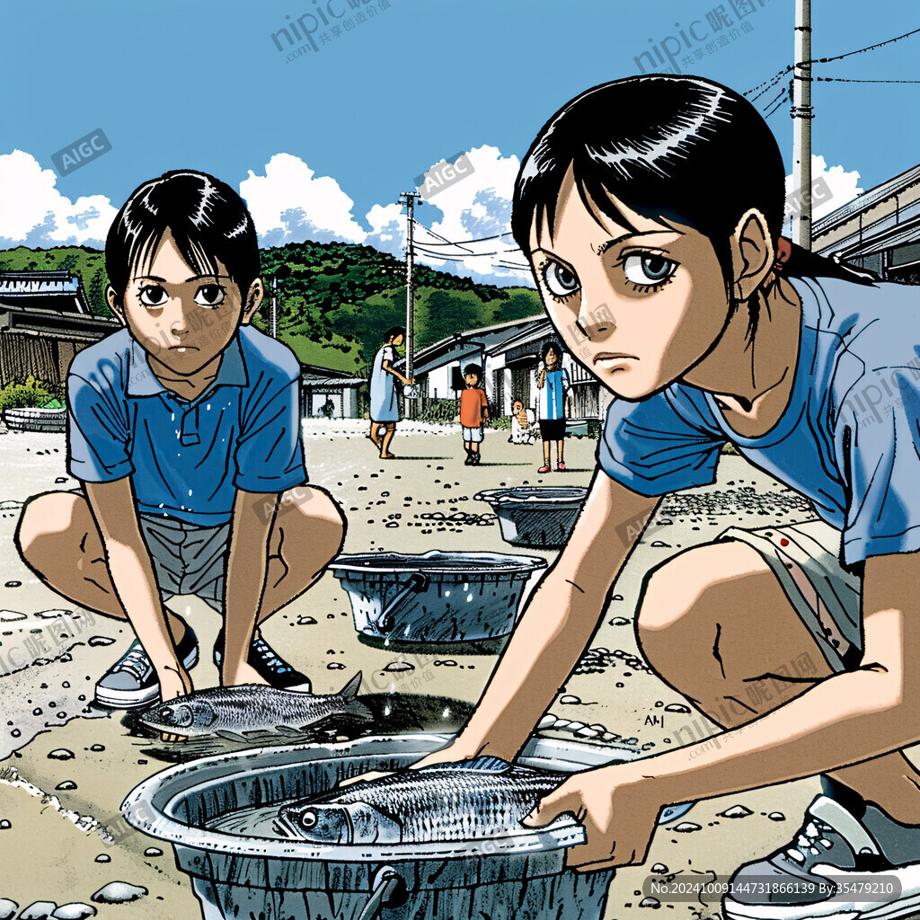 海边少年 收获满满