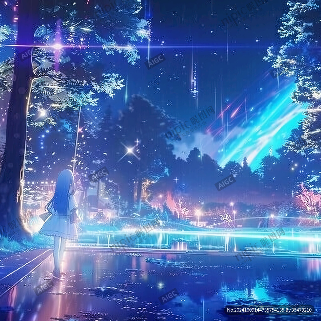 夜空下的少女 思念与希望