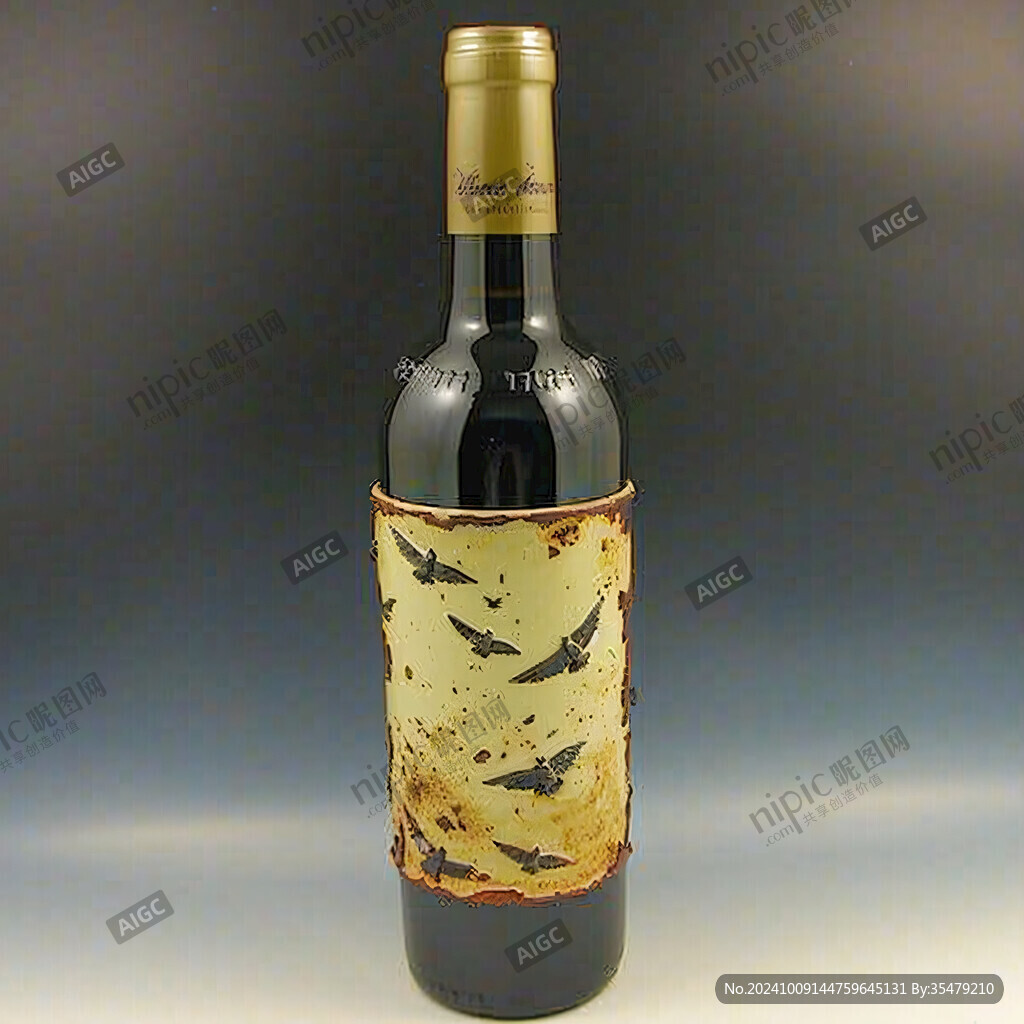 蝙蝠图案红酒瓶 别具一格