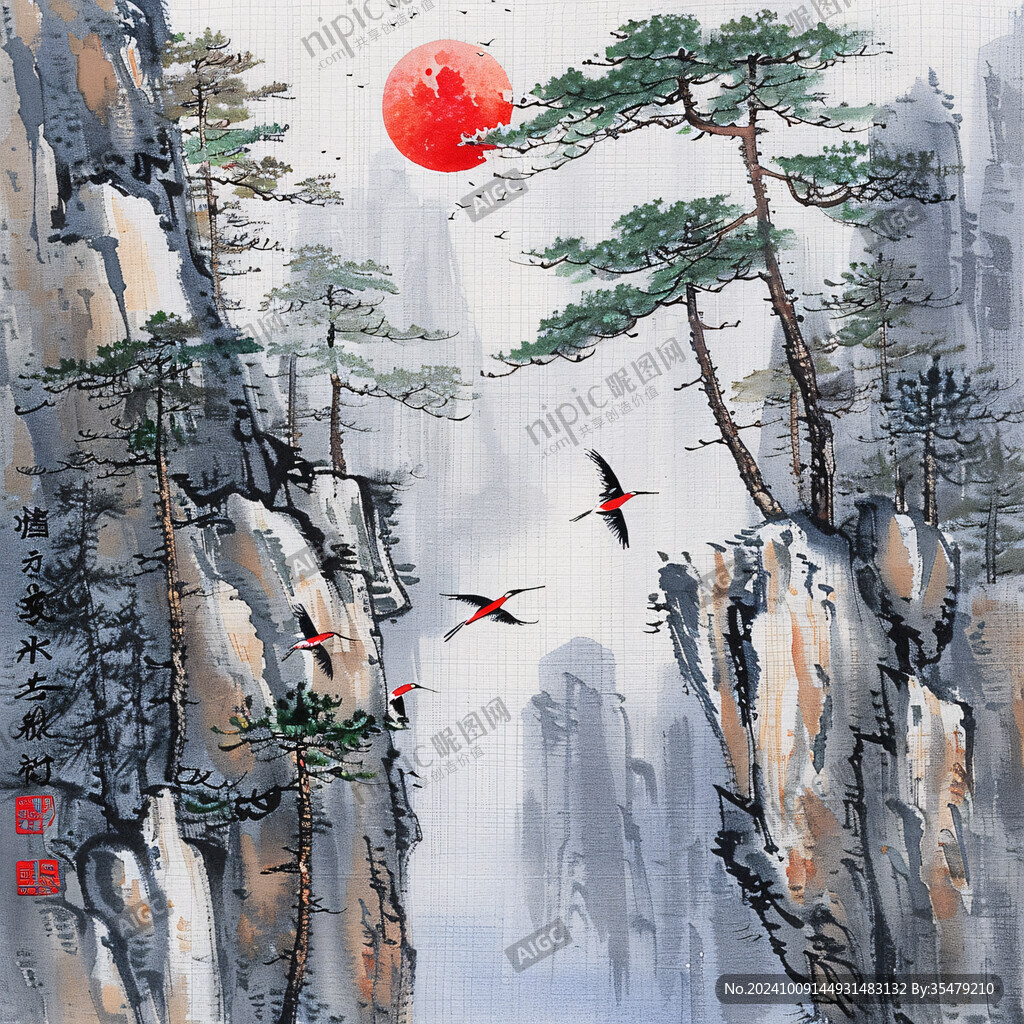 远山红日 鸟瞰山河