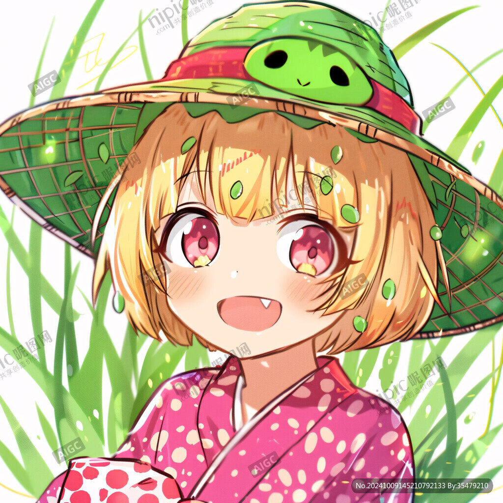青蛙帽少女 夏日田园风