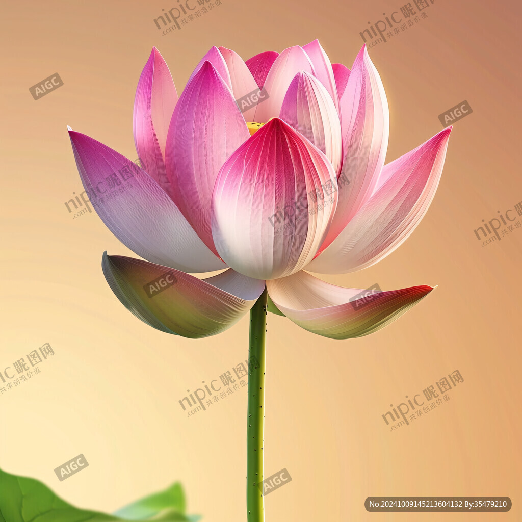 优雅绽放的粉色莲花