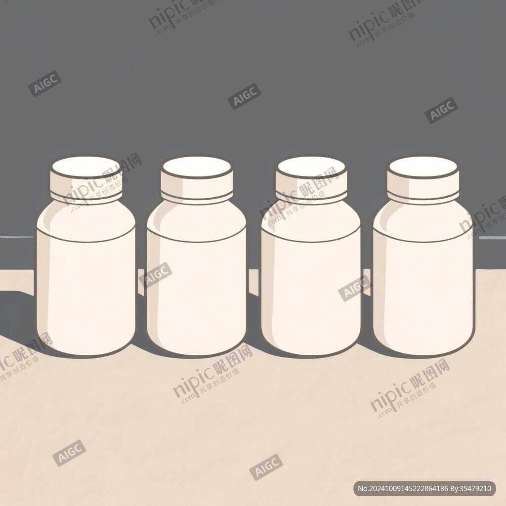 四瓶空白药瓶