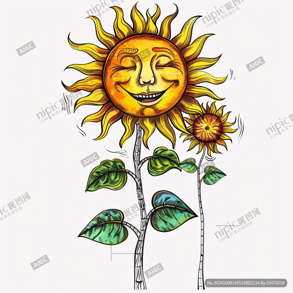 太阳与向日葵的微笑