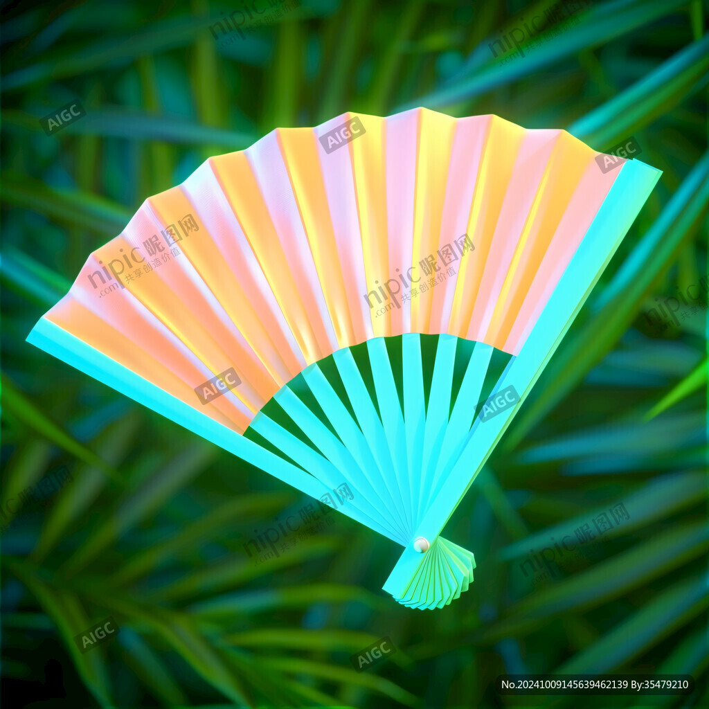 彩虹折扇 夏日清凉