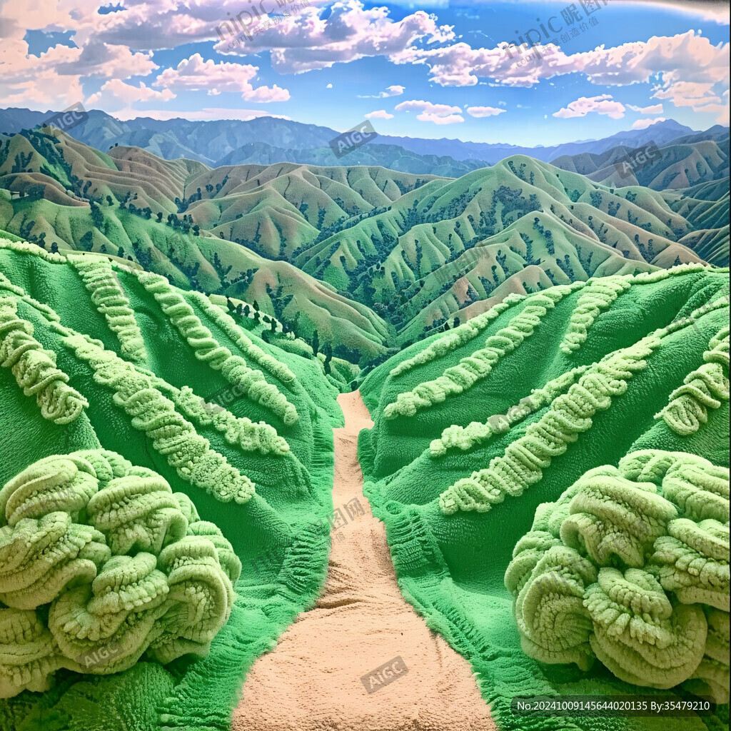 绿意盎然的沙丘奇观