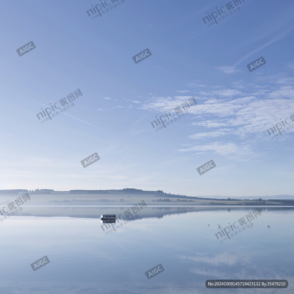 静谧湖泊 天水一色
