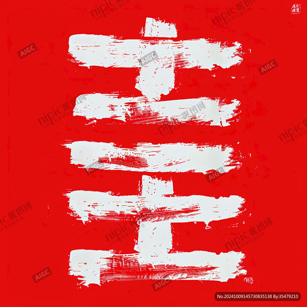 红底白字 抽象艺术