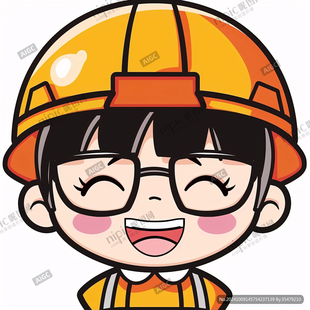 快乐的建筑师小女孩