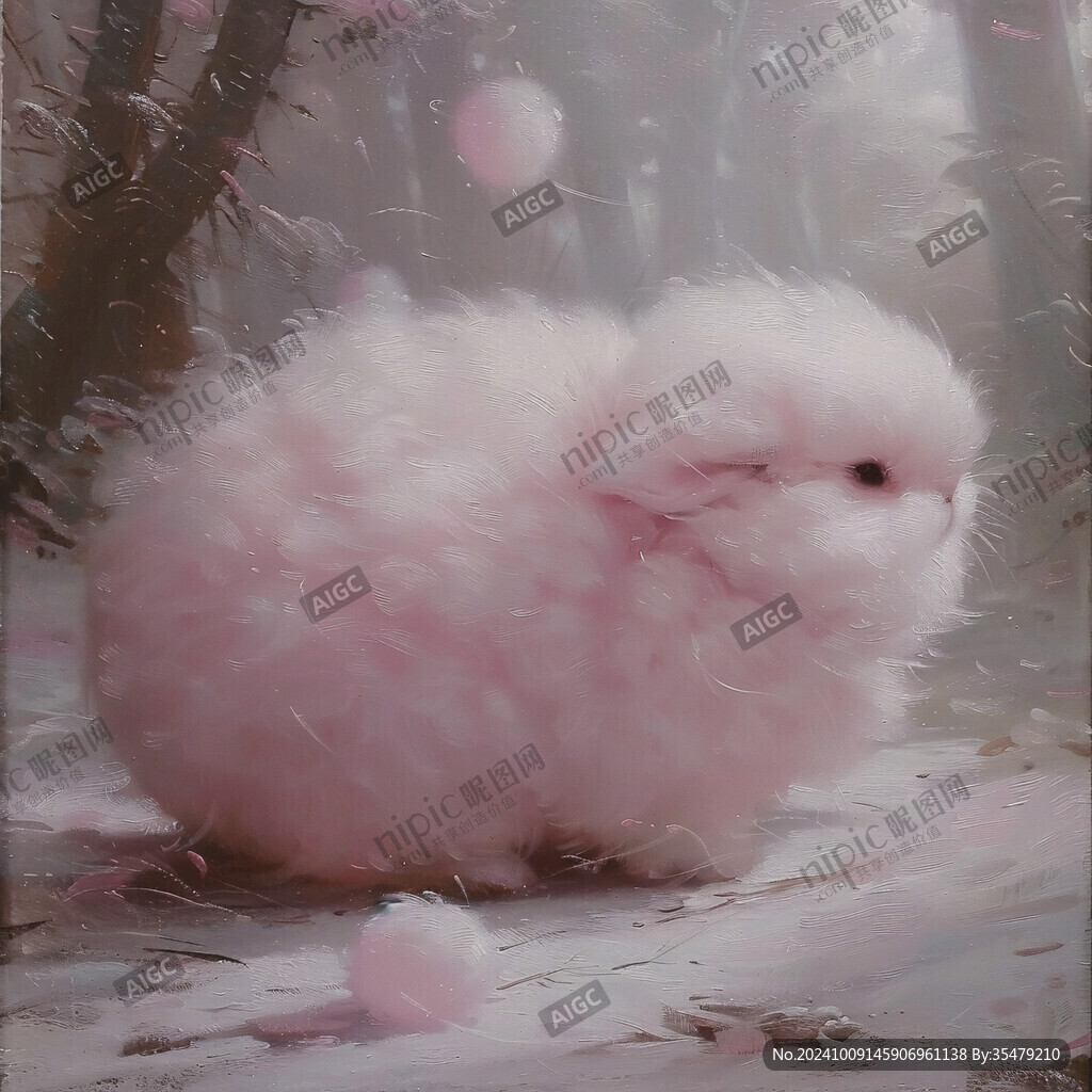 雪地里的小粉球