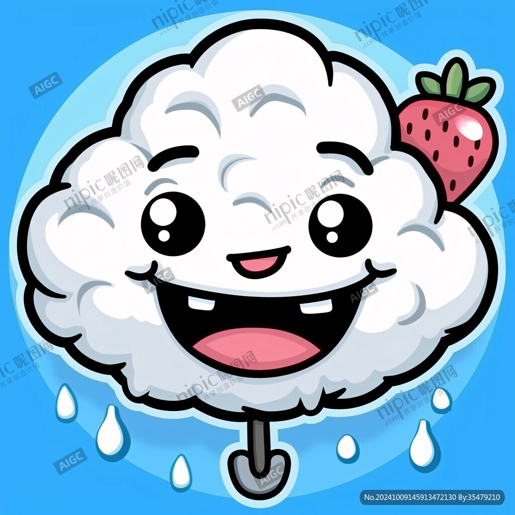 可爱云朵草莓雨