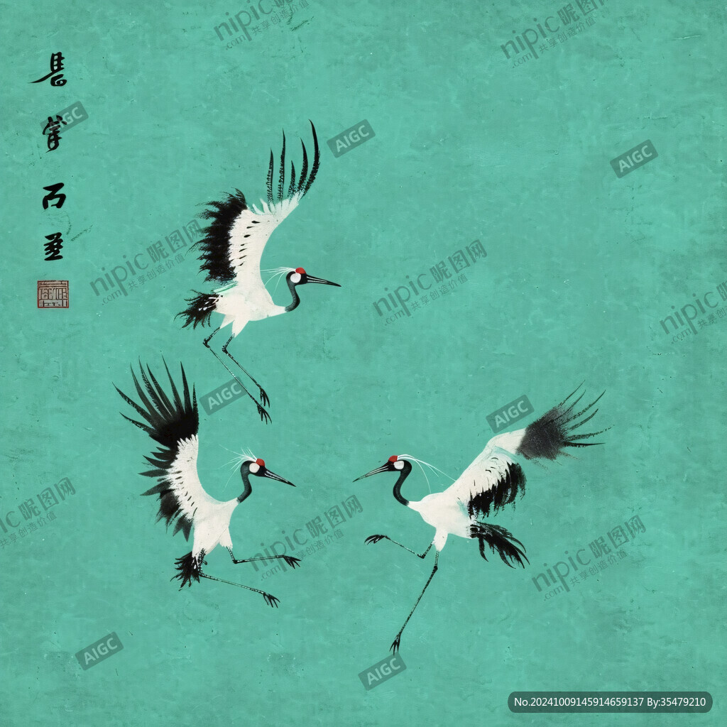 丹青妙笔绘鹤舞