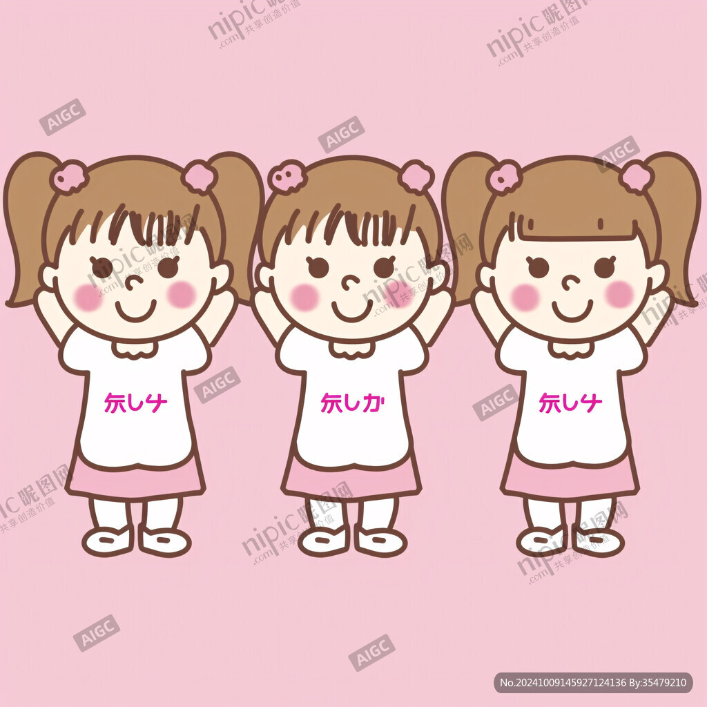 三个可爱的小女孩