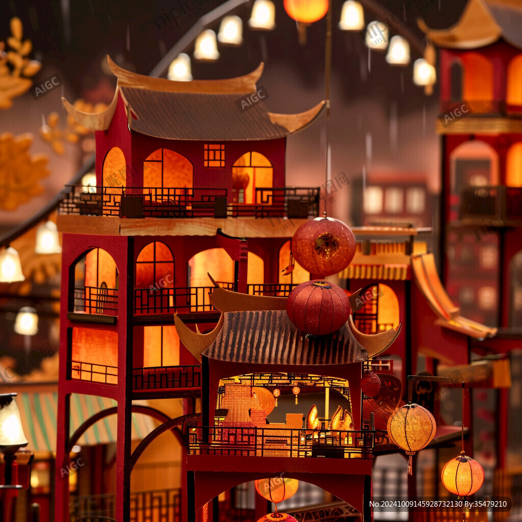 雨夜灯笼 暖心年味