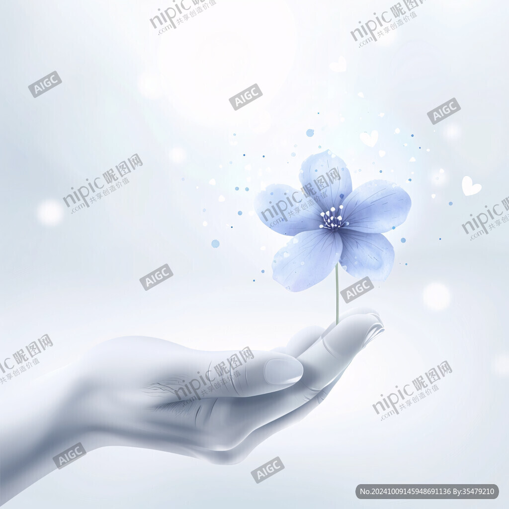 温柔的掌心 盛放的花朵