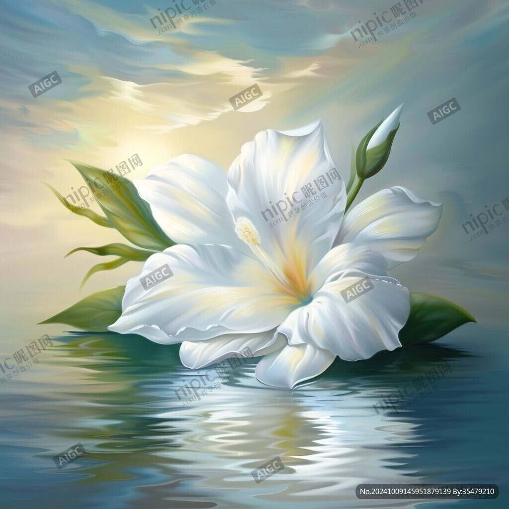 水面上的白花
