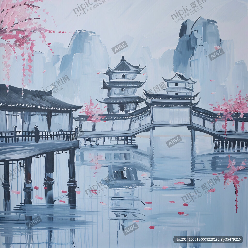 远山古亭 烟雨江南