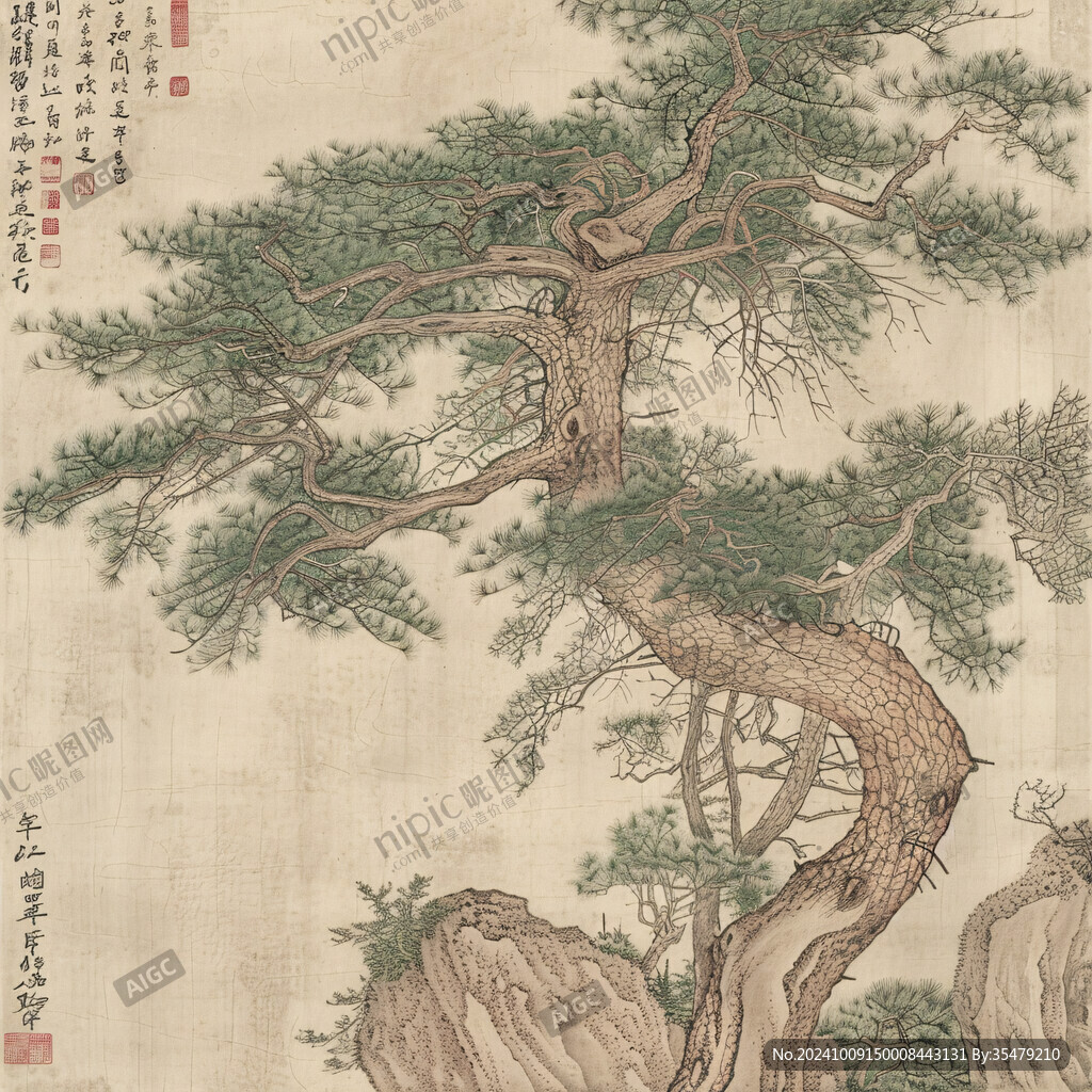 古画松树图