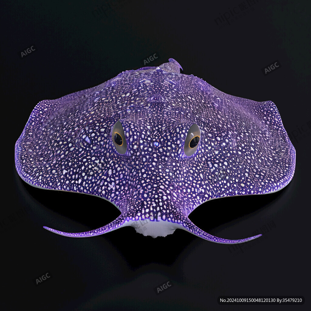 紫色的鳐鱼 神秘海洋生物