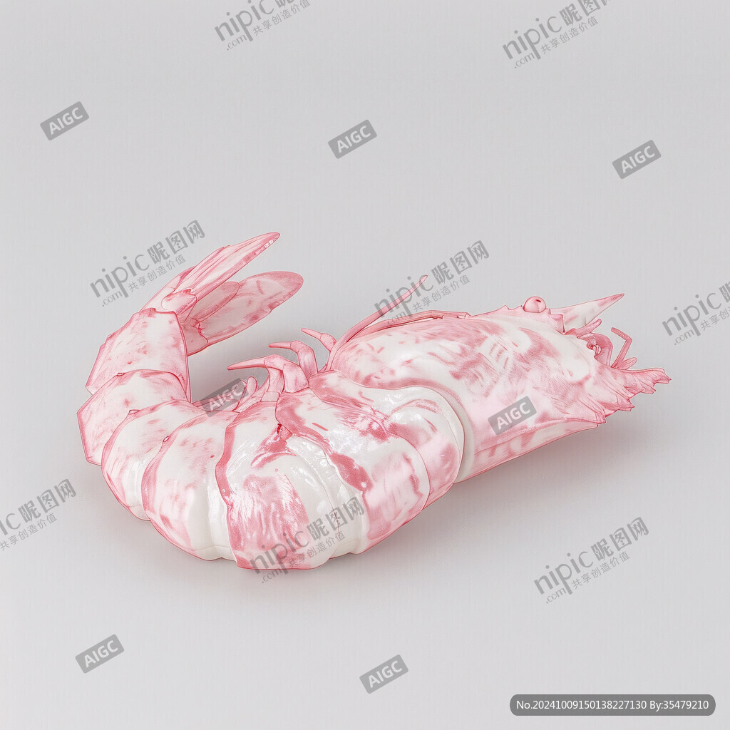 鲜活饱满的粉红虾