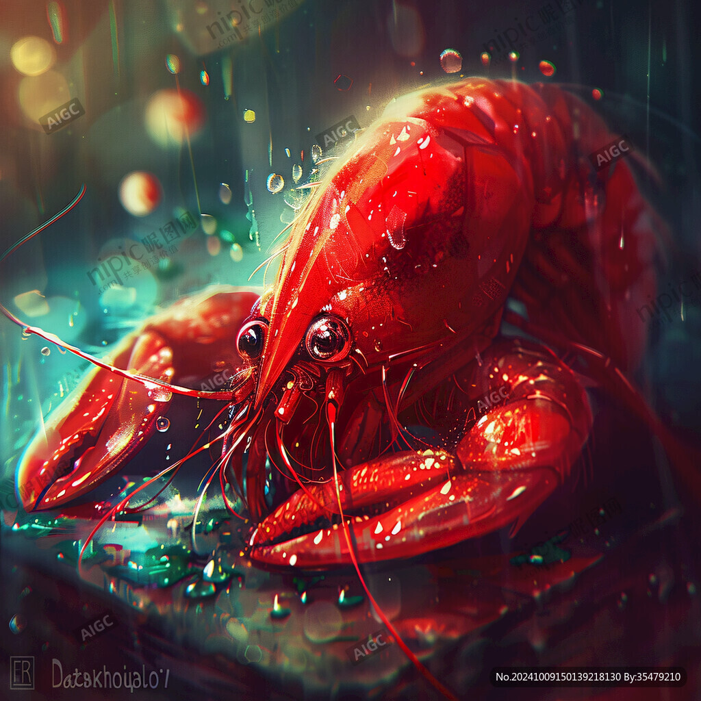 雨中红龙虾