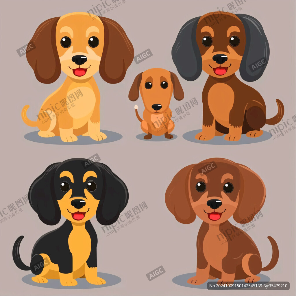 可爱腊肠犬卡通图片