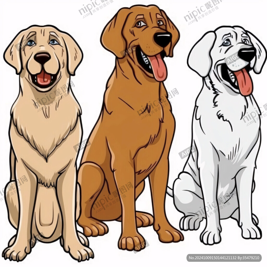 三只可爱的拉布拉多犬