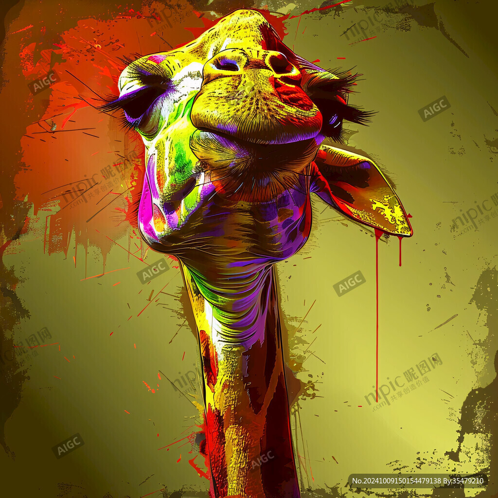 彩绘长颈鹿 充满艺术感