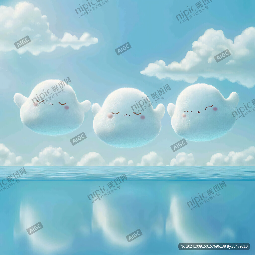 云朵宝宝在天空玩耍