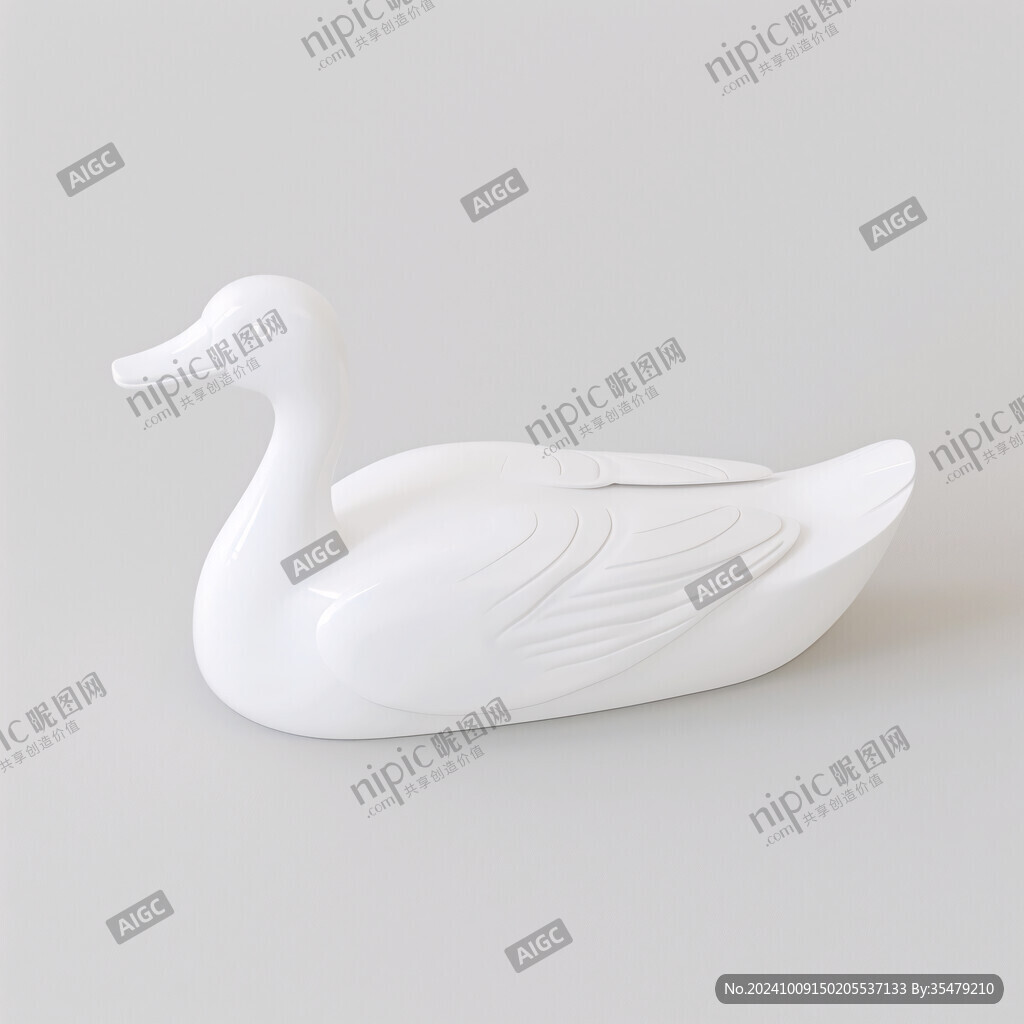 简约白色鸭子摆件