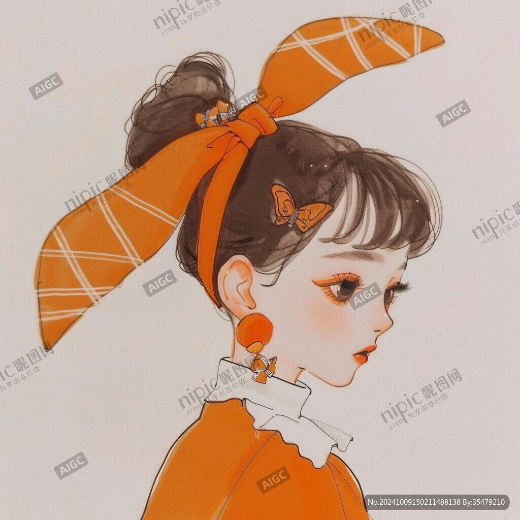 橘色系少女 温柔又可爱