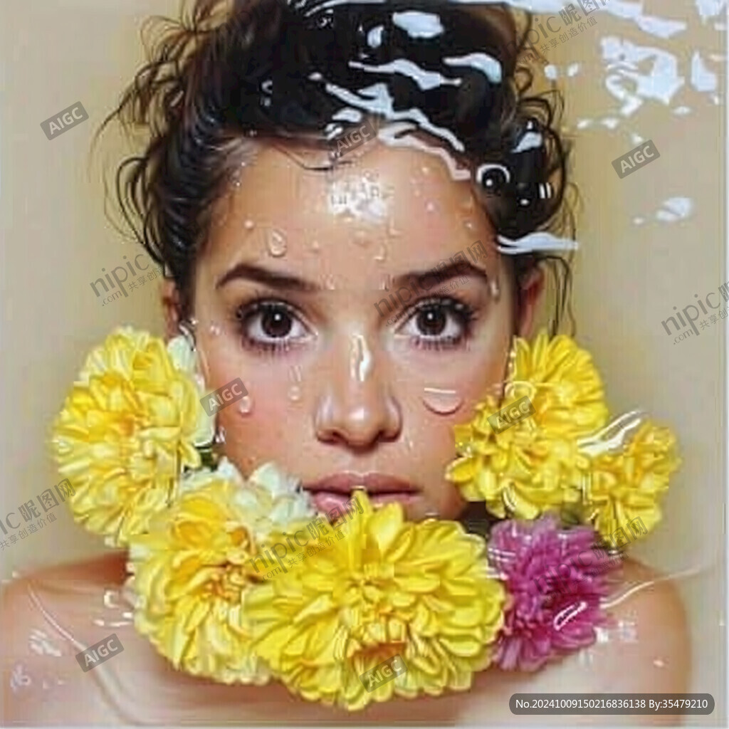 水花与花朵的温柔
